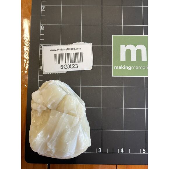 Custard Cream Swirl Art Glass Cullet Glowing Manganese Slag Glass #5GX23 - Picture 7 of 7